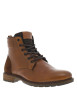 Thumbnail Bottines tan en cuir à talon décroché bas avec des lacets et un zip latéral - Image 3