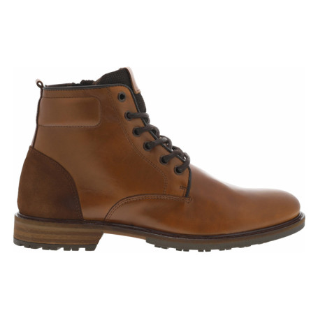 Bottines tan en cuir à talon décroché bas avec...