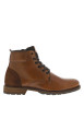 Thumbnail Bottines tan en cuir à talon décroché bas avec des lacets et un zip latéral
