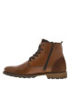 Thumbnail Bottines tan en cuir à talon décroché bas avec des lacets et un zip latéral - Image 2