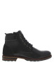 Thumbnail Bottines en cuir noires à talon plat avec un zip et des lacets ronds