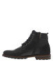 Thumbnail Bottines en cuir noires à talon plat avec un zip et des lacets ronds - Image 2