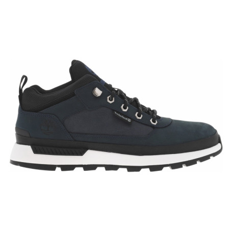 Sneakers en cuir bleu marine à talon plat avec...