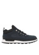 Thumbnail Sneakers en cuir bleu marine à talon plat avec des lacets ronds