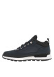 Thumbnail Sneakers en cuir bleu marine à talon plat avec des lacets ronds - Image 2