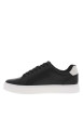 Thumbnail Tennis en cuir noires à talon plat avec des lacets et logo blanc - Image 2