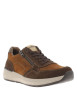 Thumbnail Sneakers en cuir marron à talon plat avec des lacets et un zip latéral - Image 3