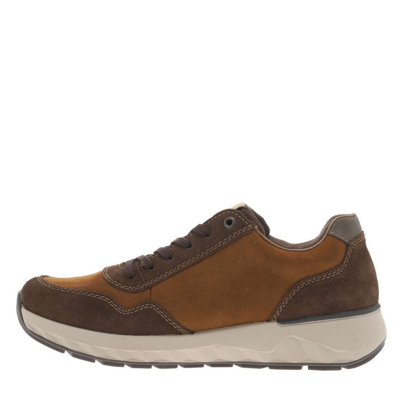 Rieker® - Sneakers En Cuir Marron à Talon Plat Avec Des Lacets Et Un Zip Latéral - Marron