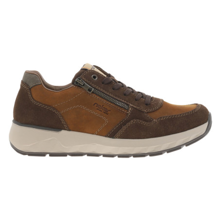 Sneakers en cuir marron à talon plat avec des...