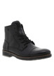 Thumbnail Bottines en cuir noires à talon décroché bas avec des lacets et un zip latéral - Image 3