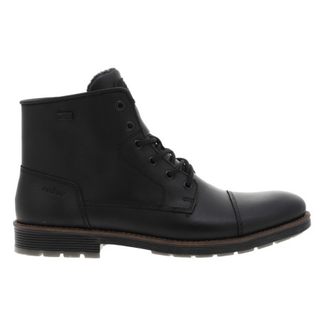 Bottines en cuir noires à talon décroché bas...