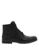 Thumbnail Bottines en cuir noires à talon décroché bas avec des lacets et un zip latéral