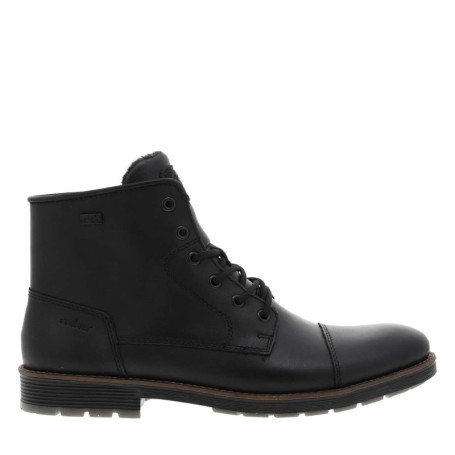 Bottines en cuir noires à talon décroché bas...