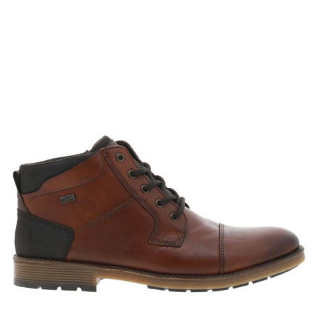 Bottines en cuir cognac à talon plat avec un...