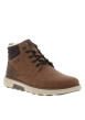 Thumbnail Bottines brunes à talon plat avec un zip et des lacets ronds - Image 3