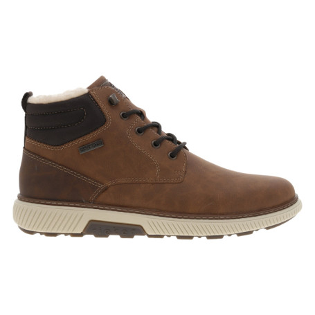 Bottines brunes à talon plat avec un zip et des...
