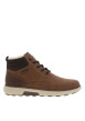 Thumbnail Bottines brunes à talon plat avec un zip et des lacets ronds
