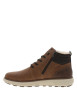 Thumbnail Bottines brunes à talon plat avec un zip et des lacets ronds - Image 2
