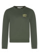 Thumbnail Sweat en coton kaki à coupe droite avec un col rond et un logo imprimé