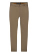 Thumbnail Pantalon chino en coton taupe uni avec une coupe regular fit
