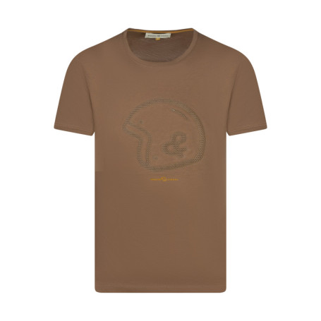 T-shirt en coton tabac uni coupe ajustée avec...