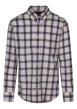Thumbnail Chemise en coton beige à carreaux coupe regular fit avec un col français