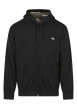 Thumbnail Sweat zippé en coton mélangé noir uni coupe ajustée et doublure motif camouflage