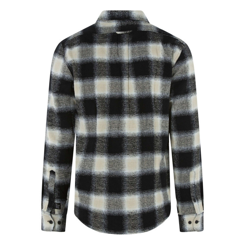 Teddy Smith - Chemise En Coton Noire à Carreaux Avec Une Fermeture Boutonnée - Noire Teddy Smith - Chemise En Coton Noire à Carreaux Avec Une Fermeture Boutonnée - Noire