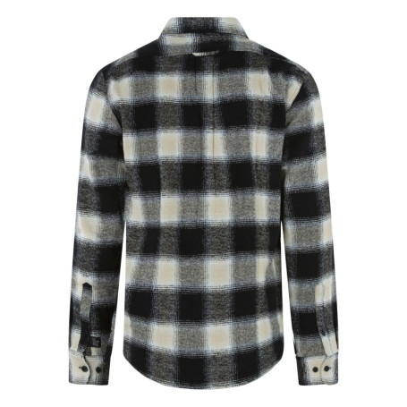 Chemise en coton noire à carreaux avec une...