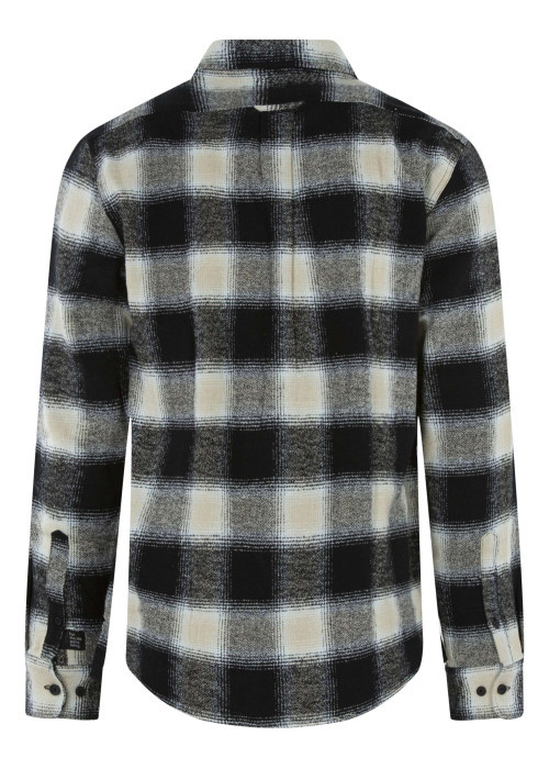 Chemise en coton noire à carreaux avec une fermeture boutonnée