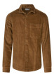 Thumbnail Chemise en coton camel unie coupe regular fit avec un col à revers