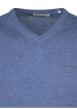 Thumbnail Pull en coton bleu uni coupe ajustée avec un logo en relief sur la poitrine - Image 3