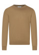 Thumbnail Pull en coton mélangé camel uni coupe regular fit avec un col rond