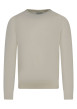 Thumbnail Pull en coton mélangé écru uni coupe regular fit avec un col rond