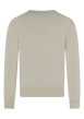 Thumbnail Pull en coton mélangé écru uni coupe regular fit avec un col rond - Image 2