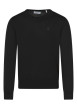 Thumbnail Pull en coton mélangé noir uni coupe regular fit avec un col rond