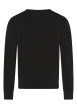 Thumbnail Pull en coton mélangé noir uni coupe regular fit avec un col rond - Image 2