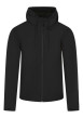 Thumbnail Blouson noir uni coupe ajustée col à capuche avec des cordons de serrage