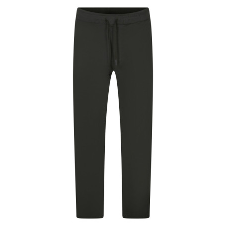 Pantalon jogging en coton mélangé kaki uni avec...
