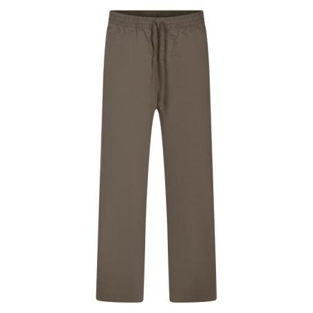 Pantalon jogging en coton taupe uni coupe large...