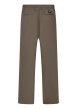 Thumbnail Pantalon jogging en coton taupe uni coupe large à taille élastiquée - Image 2