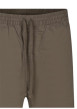 Thumbnail Pantalon jogging en coton taupe uni coupe large à taille élastiquée - Image 3