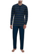 Thumbnail Pyjama long en coton marine rayé coupe droite avec un col tunisien - Image 2