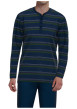 Thumbnail Pyjama long en coton marine rayé coupe droite avec un col tunisien - Image 4