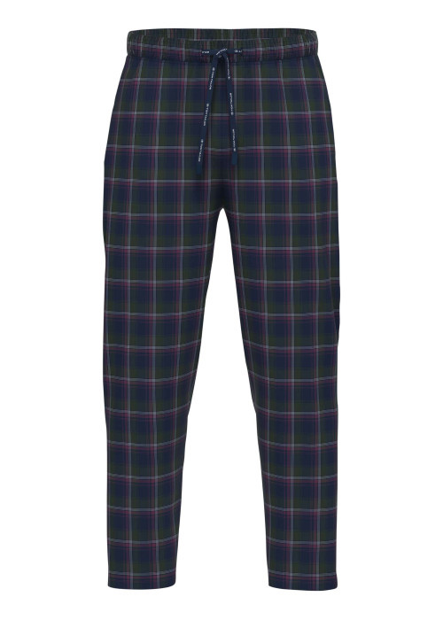 Pantalon de pyjama en coton marine coupe ample avec un cordon de serrage