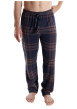 Thumbnail Pantalon de pyjama en coton marine coupe droite à carreaux bruns et marine - Image 2