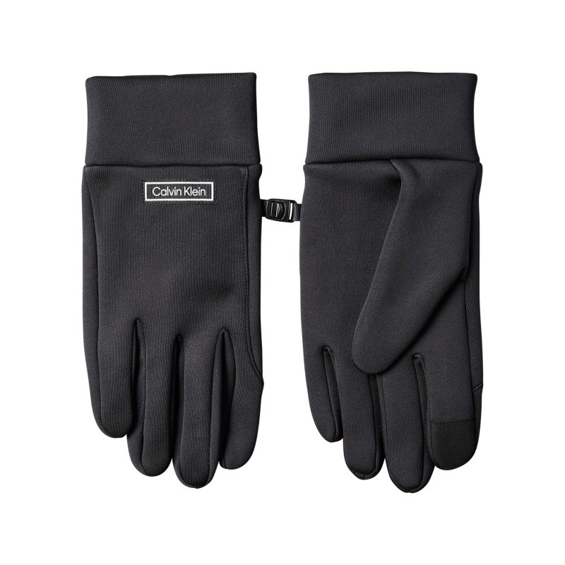 Calvin Klein Jeans - Gants Noirs Unis Avec Le Nom De La Marque En Blanc - Noirs Calvin Klein Jeans - Gants Noirs Unis Avec Le Nom De La Marque En Blanc - Noirs