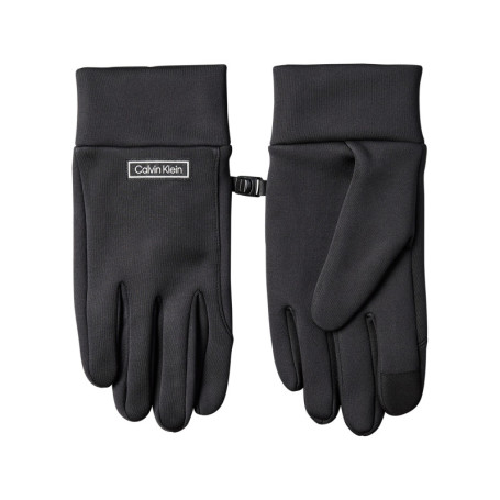 Gants noirs unis avec le nom de la marque en blanc