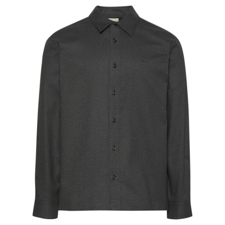 Chemise en coton noir unie coupe droite avec un...