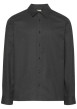 Thumbnail Chemise en coton noir unie coupe droite avec un col à revers